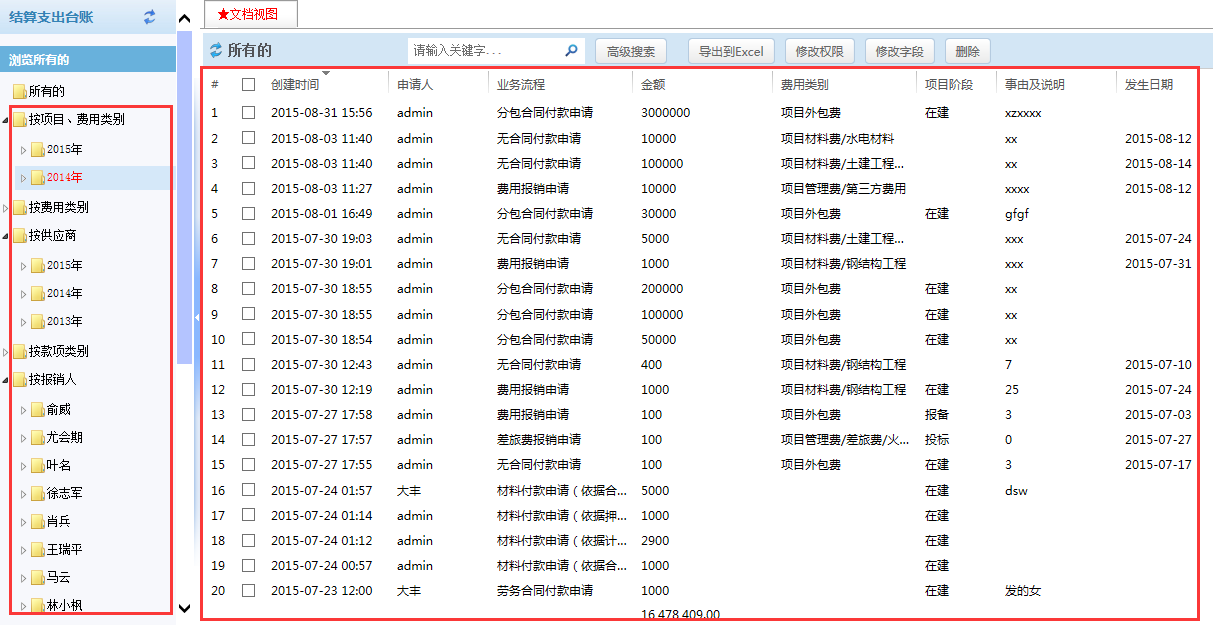  收支台账二